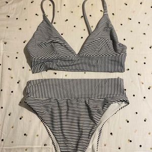Aerie striped bikini Size large